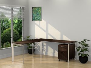 INSPIRE 71″ x 71" L-Shaped Work Station with 1 Pedestal – Various colors