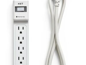 NXT Technologies NX54312-CA NX54312, 6-Outlet Surge Protector, 4ft, 600 Joules - White