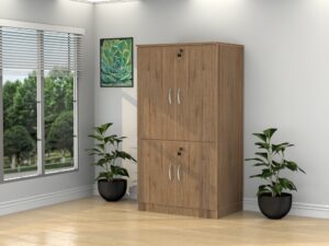 Two Door Cabinet with Stack-on Storage Cabinet - Various Colors