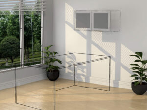 Aluminum Glass, Set of 2 x 15″ doors for mounting on 30″ Hutch