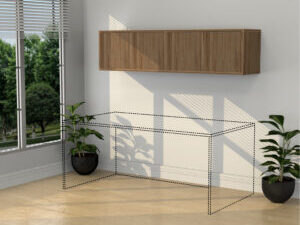 15" x 71" Wall Mounted Hutch with Doors - Various Colors and Door types