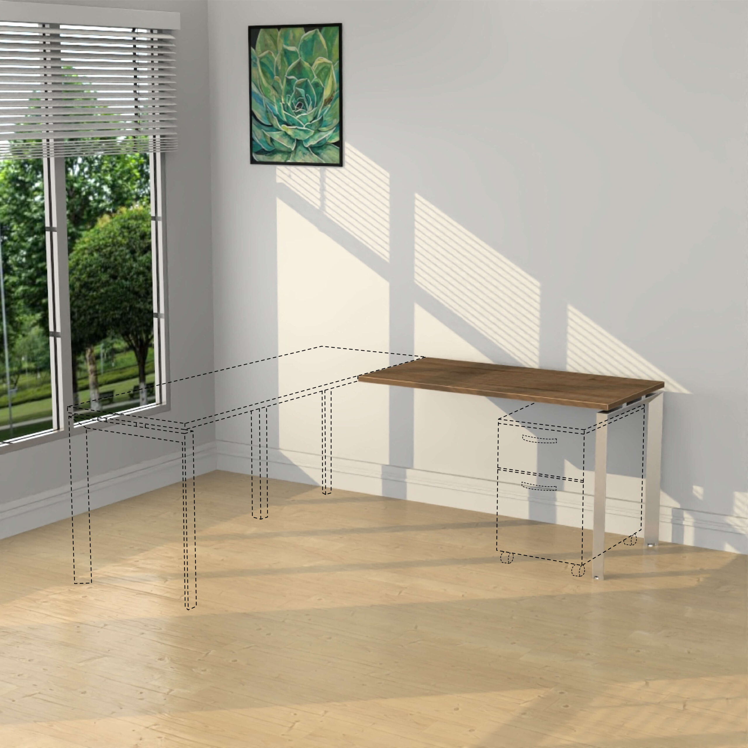 24" or 30" Deep x 48" Long INSPIRE Return - Various Color with Silver Legs