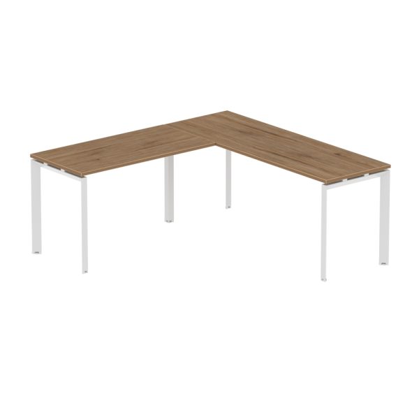 Premium "L" Desk - Walnut/Silver