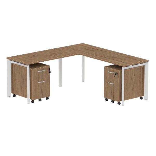 INSPIRE 71″ x 71" L-Shaped Work Station with 2 Pedestals - Various colors - Image 4