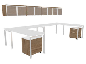 Inspire 71″ Double – L Shaped Work Station – Designer Option - Various Colors