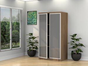 Two Door Tall Storage w/ Glass Doors - Various Colors