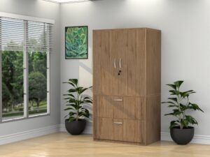 2 Drawer Lateral Filing Cabinet with Stack-on Cabinet - Various Colors