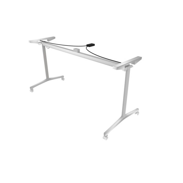 FlipTopTable Base Extends from 48" or 60" or 72" Wide - Cloud White Nesting table, Training Table