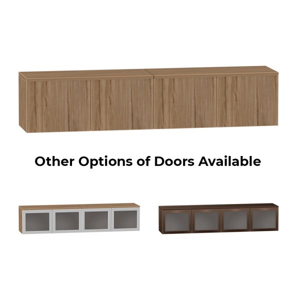 15" x 71" Wall Mounted Hutch with Doors - Various Colors and Door types - Image 2