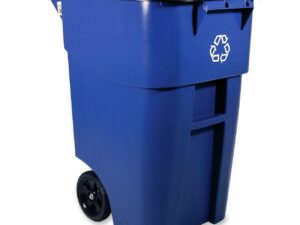 Garbage Can With Lid Rollout Recycling-Blue