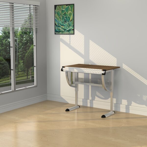 Berkley Adjustable Drawing and Drafting Table with Pewter Frame